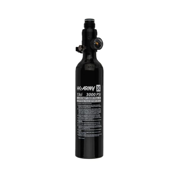 HK Army HPAボンベ13ci 3000psi +ストック+アダプター HK Army 13ci 3K Aluminum Tank w/ Regulator - Black (Empty)