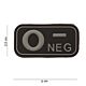 101 Blood Type O- 3D PVC Patch - Black