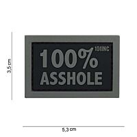 101 100% Asshole 3D PVC Patch - Black/Grey