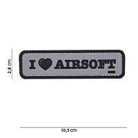 101 I Love Airsoft 3D PVC Patch - Grey