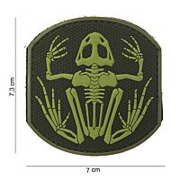101 Frog Skeleton 3D PVC Patch - Olive