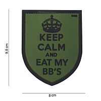 101 Keep Calm & Eat My BB's 3D PVC Patch - Olive