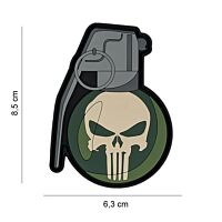 101 Handgrenade Punish Skull 3D PVC Patch